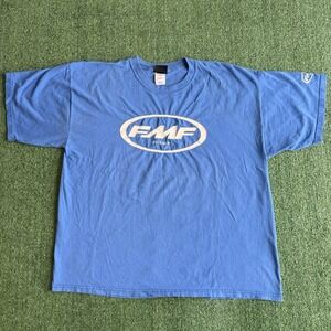 FMF Racing T-Shirt Mens XXL Blue Graphic Tee Good Condition Motocross Logo